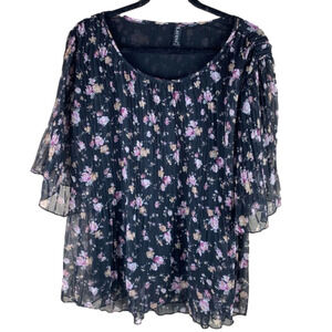 LAVENA I Floral Pleated Blouse